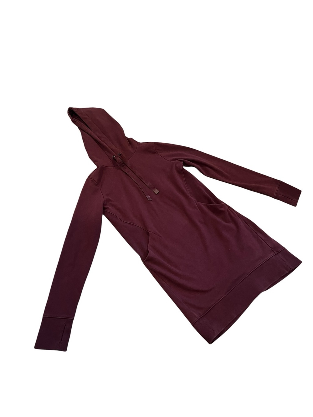 Athleta Burgundy Hooded Long Pullover